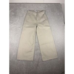 the drop kori jeans wide leg nwt raw hem fray 29 Beige